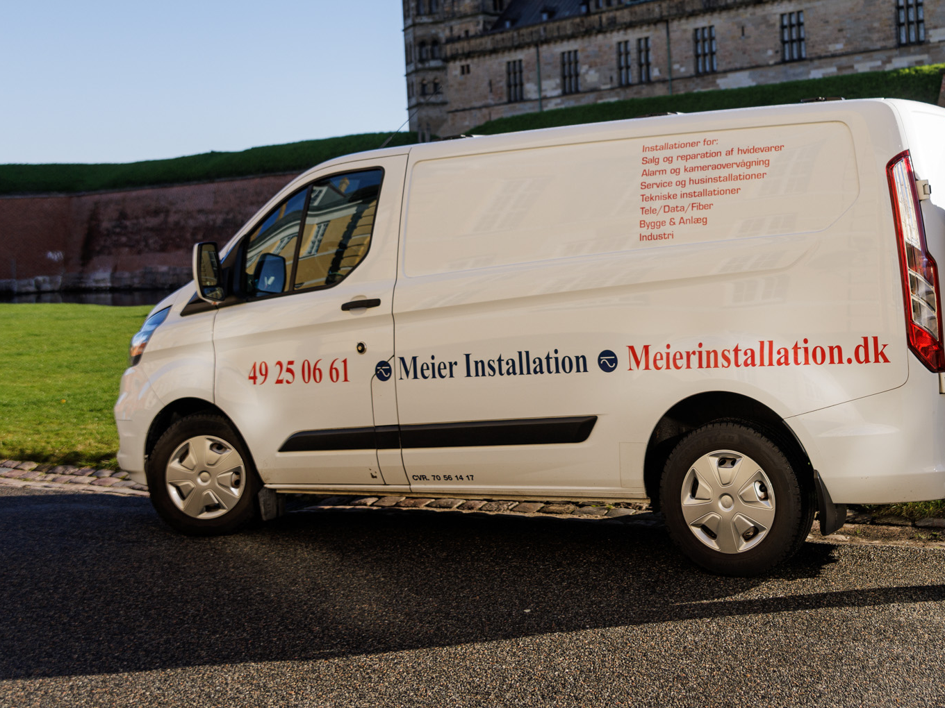 meier-installation-firmabil Vi servicerer dagligt kunder i Helsingør midtby, Prøvestenscentret, Espergærde, Snekkersten, Ålsgårde, Tikøb, Hornbæk, Kvistgård og Humlebæk